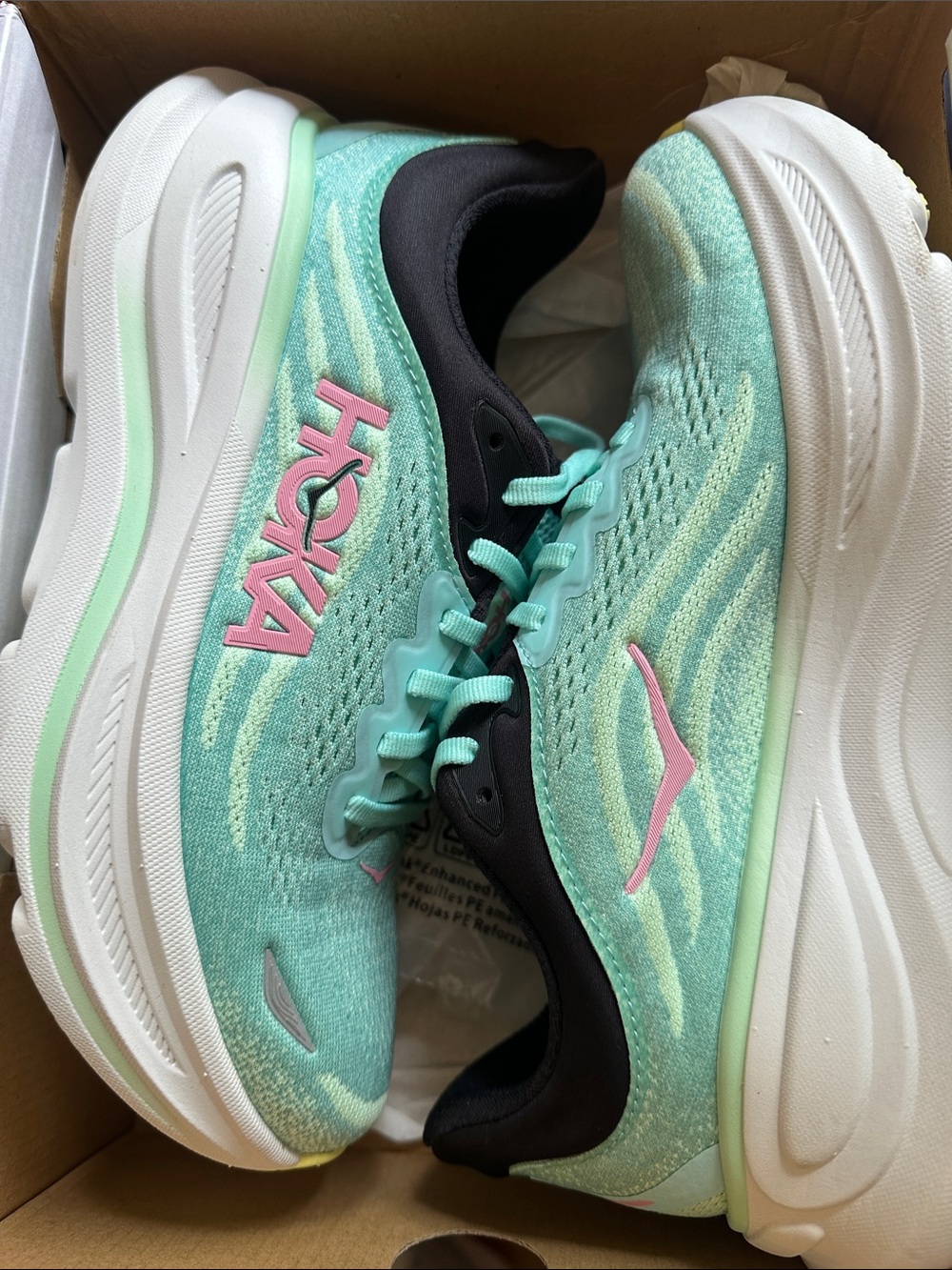 Hoka Women's Mint Green Athletic Running Sneakers
